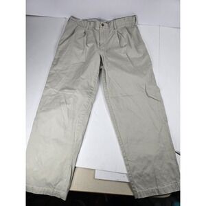 The Savile Row London Men Khaki Tan Pant Flat Chino Front Jeans‎ 36x30 Cotton